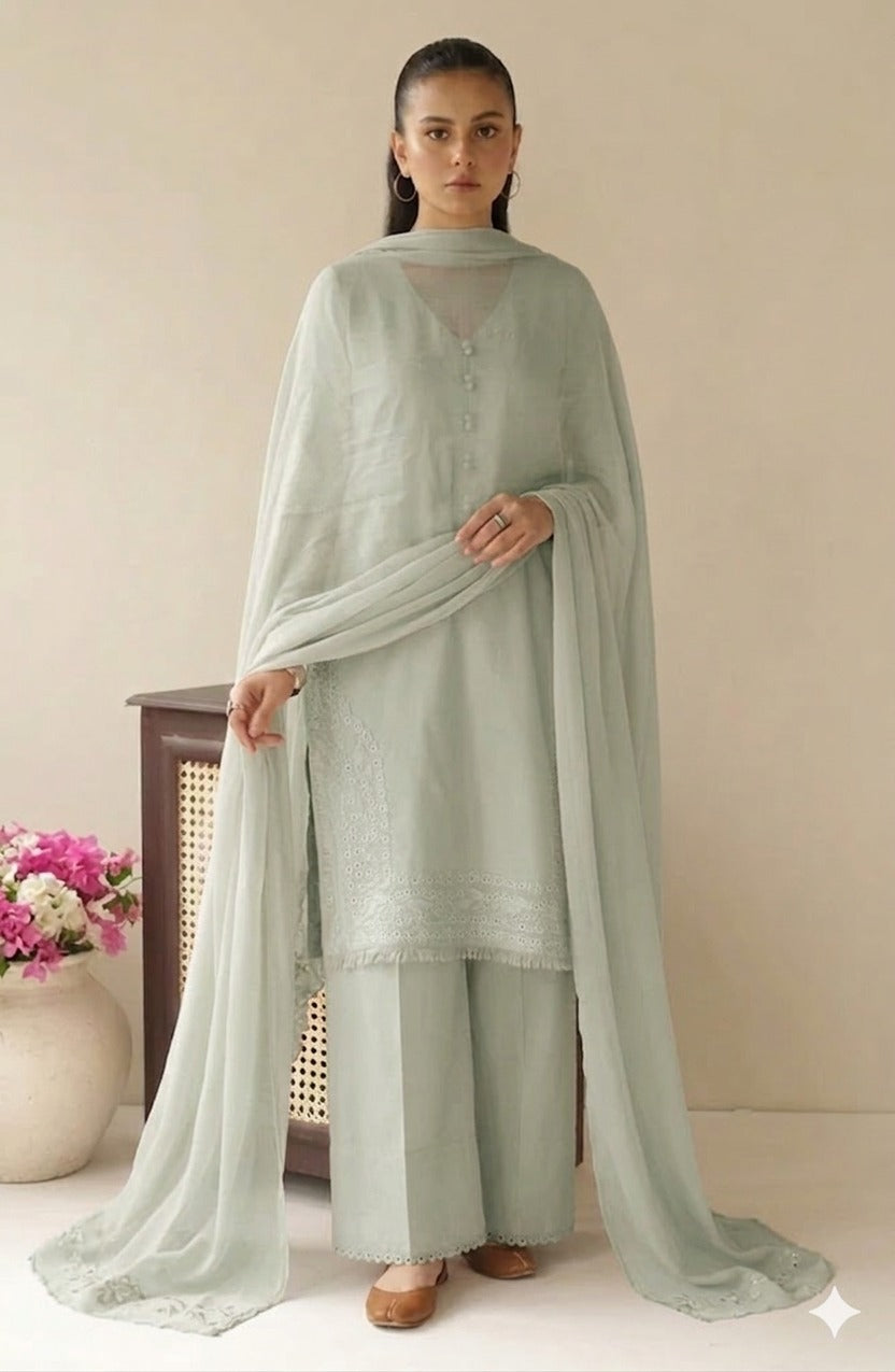 Pista Petal | 3 piece Stitched embroidered casual wear