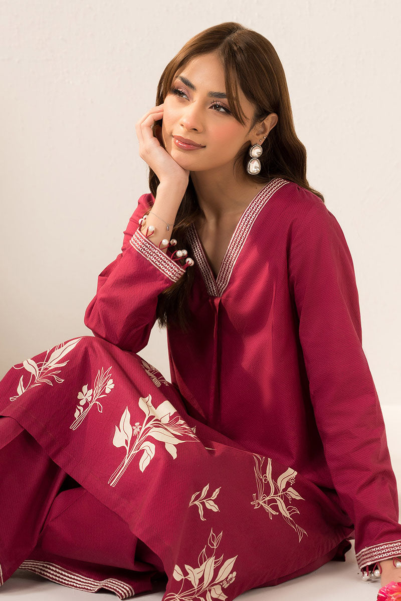 CERISE GLOW -2 PC (SHIRT & TROUSER) - Pehnaawaa