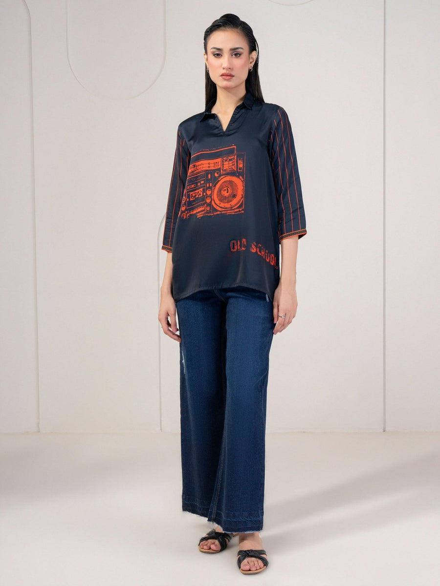 Printed Silk Top - Pehnaawaa