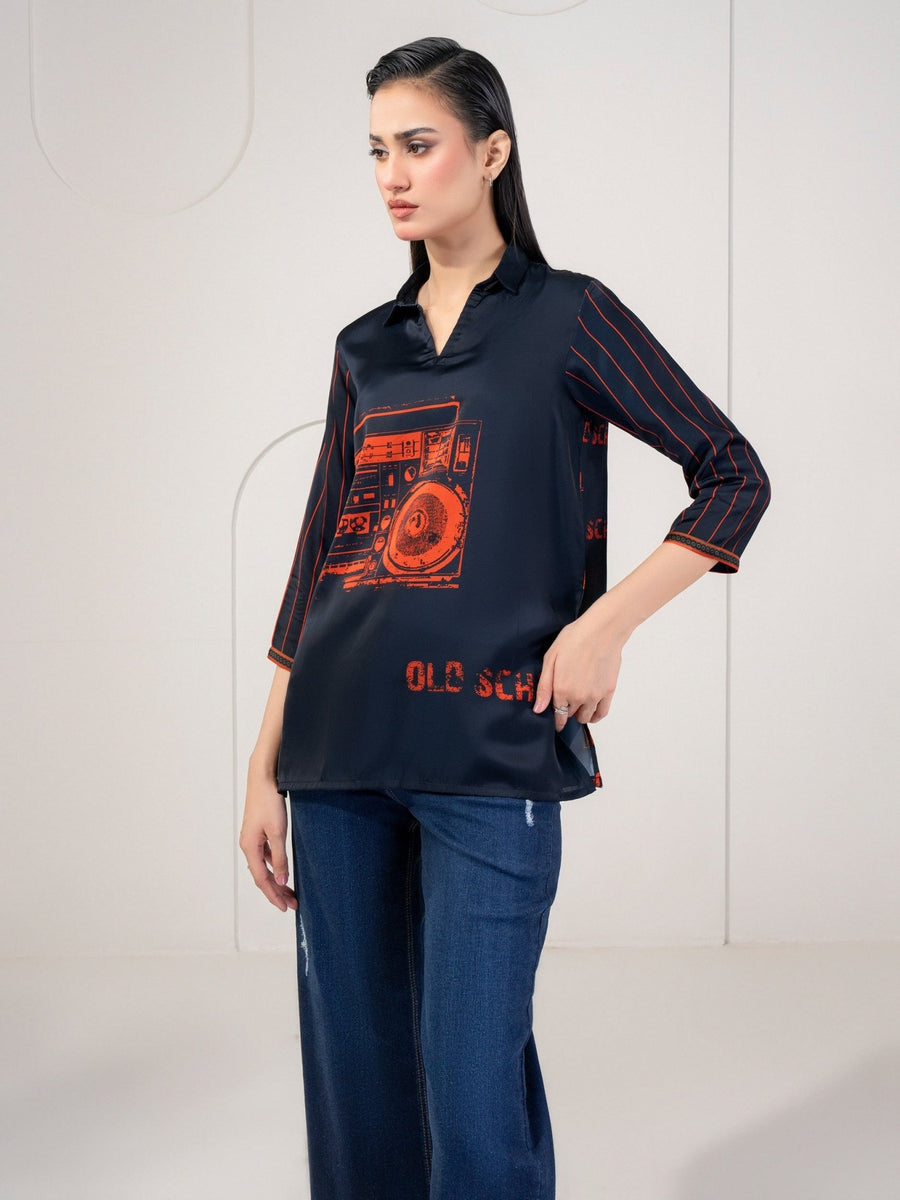 Printed Silk Top - Pehnaawaa