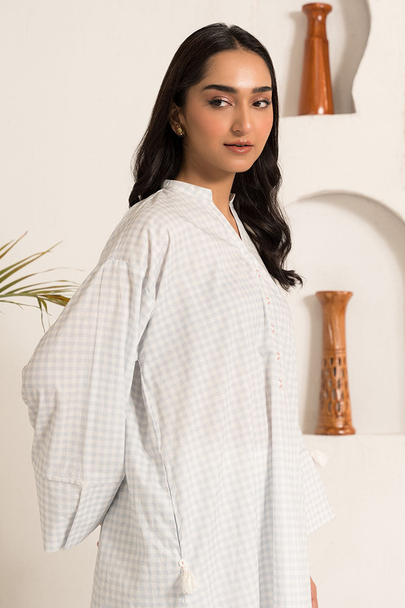 PORCELAIN GRIS-3PC (SHIRT,DUPATTA & TROUSER) - Pehnaawaa