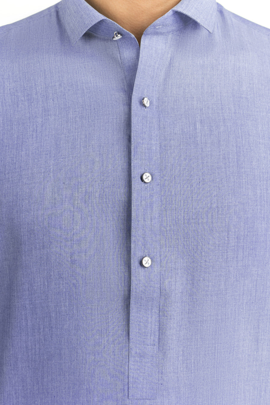 Beige Cotton 2-Piece Men's Salwar Kameez | Collar Placket - Pehnaawaa