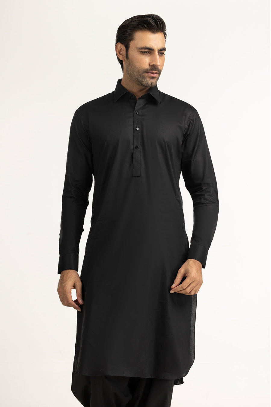 Ivory Cotton 2-Piece Kurta Set | Collared Polo-Style