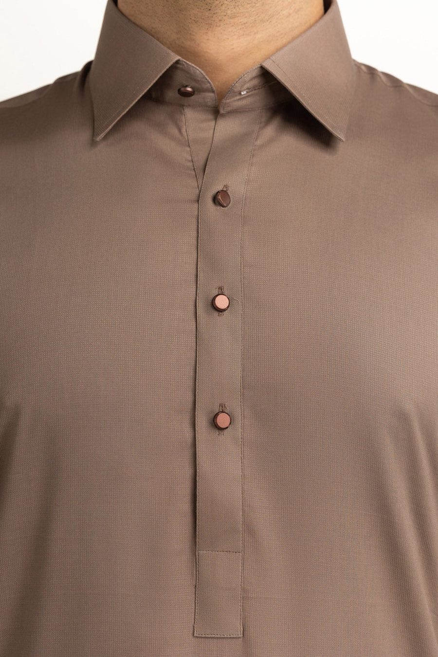 Ivory Cotton 2-Piece Kurta Set | Collared Polo-Style