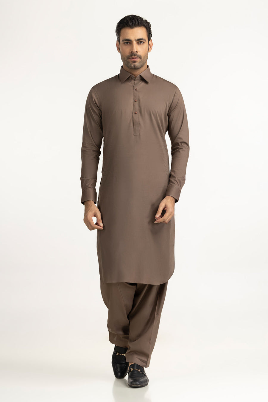 Ivory Cotton 2-Piece Kurta Set | Collared Polo-Style