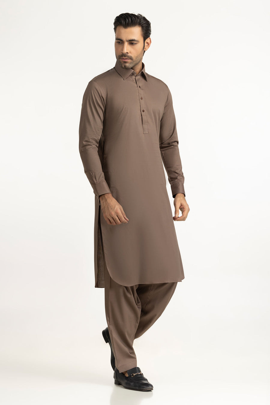 Ivory Cotton 2-Piece Kurta Set | Collared Polo-Style