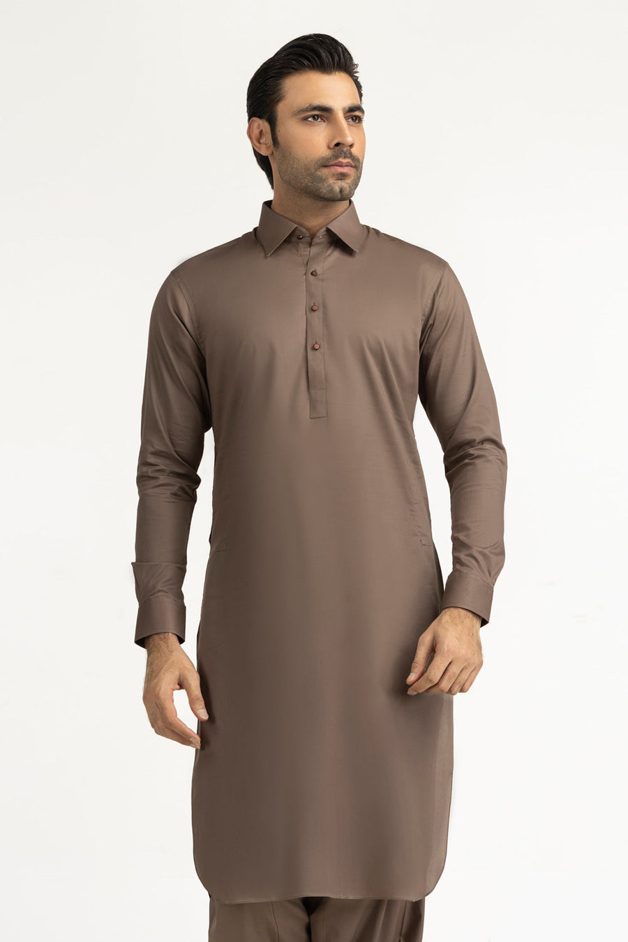 Ivory Cotton 2-Piece Kurta Set | Collared Polo-Style