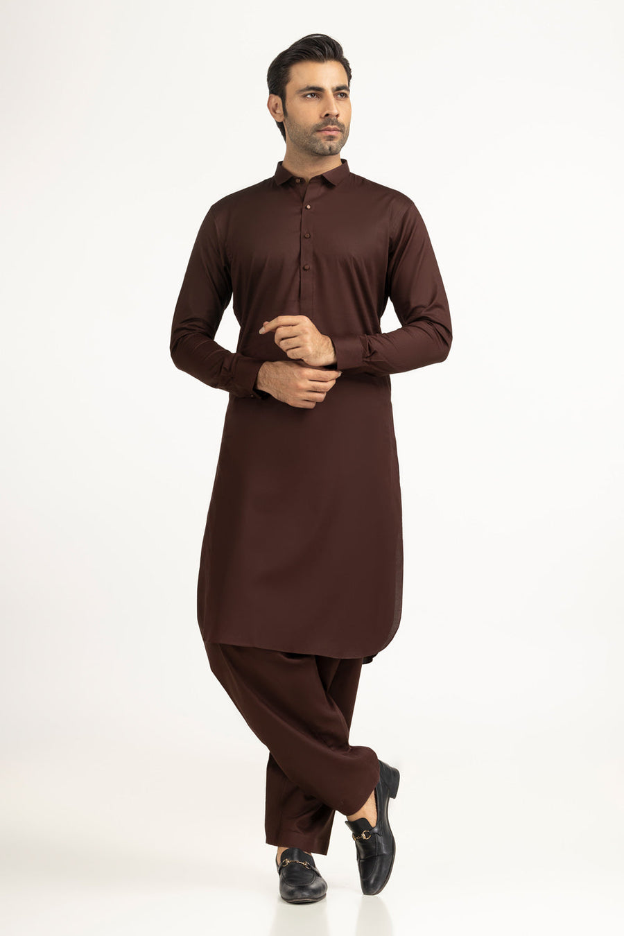 Ivory Cotton 2-Piece Kurta Set | Collared Polo-Style