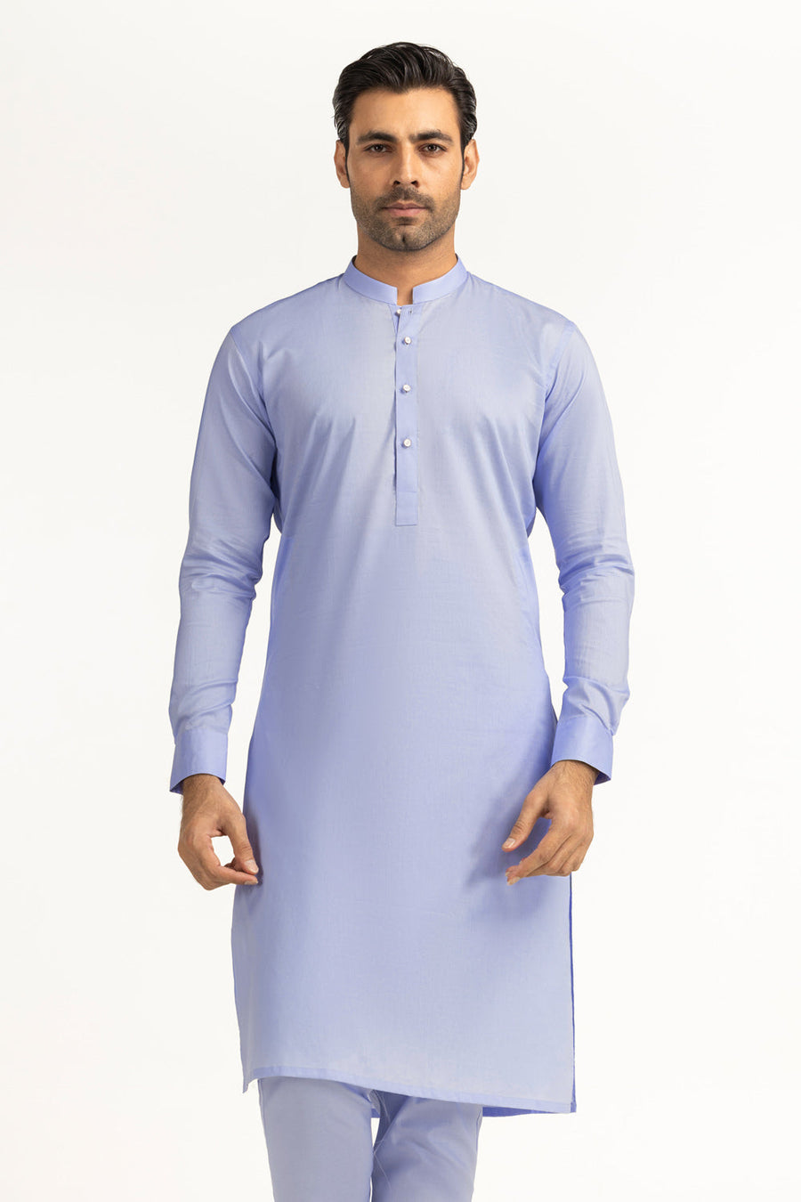 Ivory Cotton 2-Piece Kurta Set | Collared Polo-Style