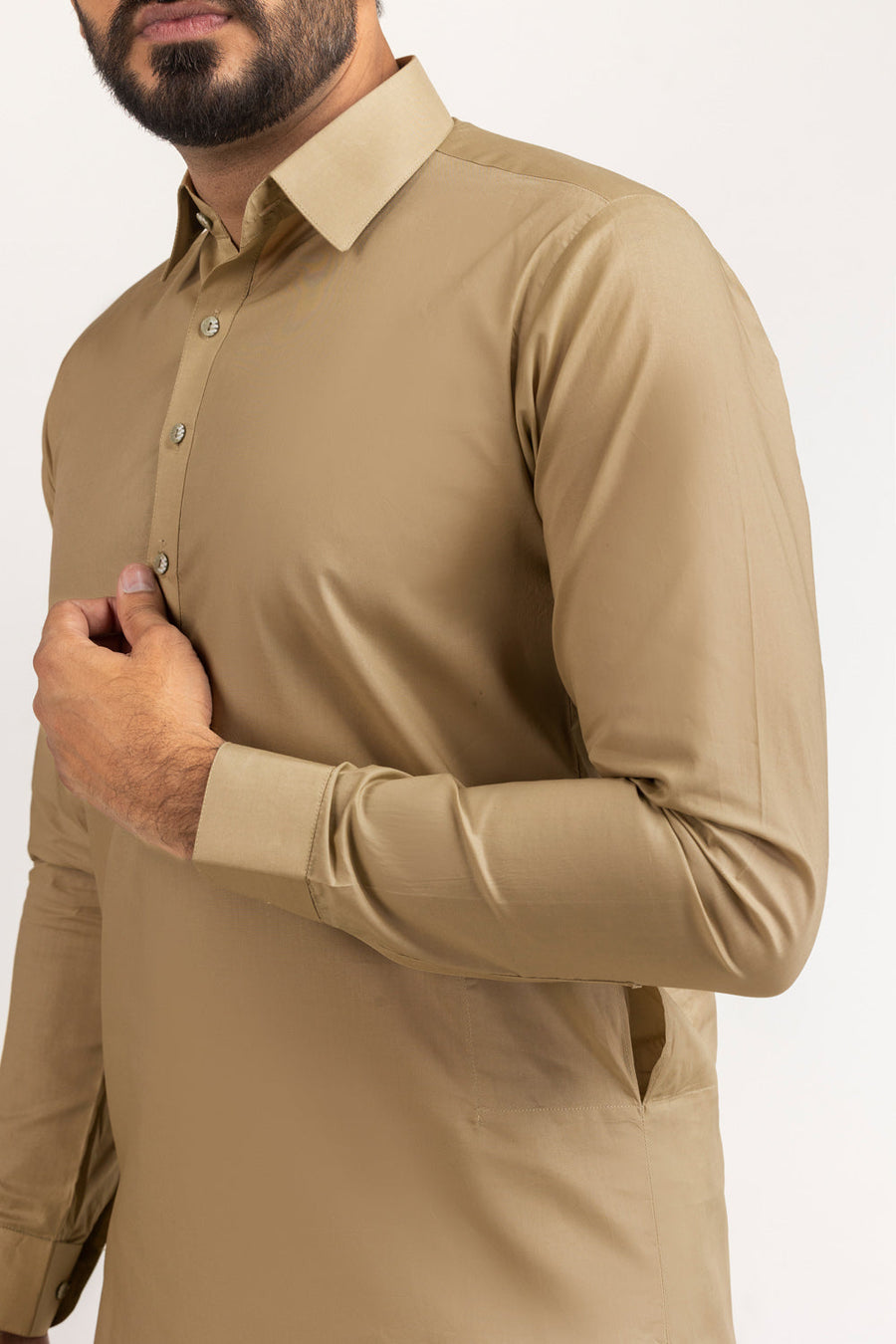 Ivory Cotton 2-Piece Kurta Set | Mandarin Collar