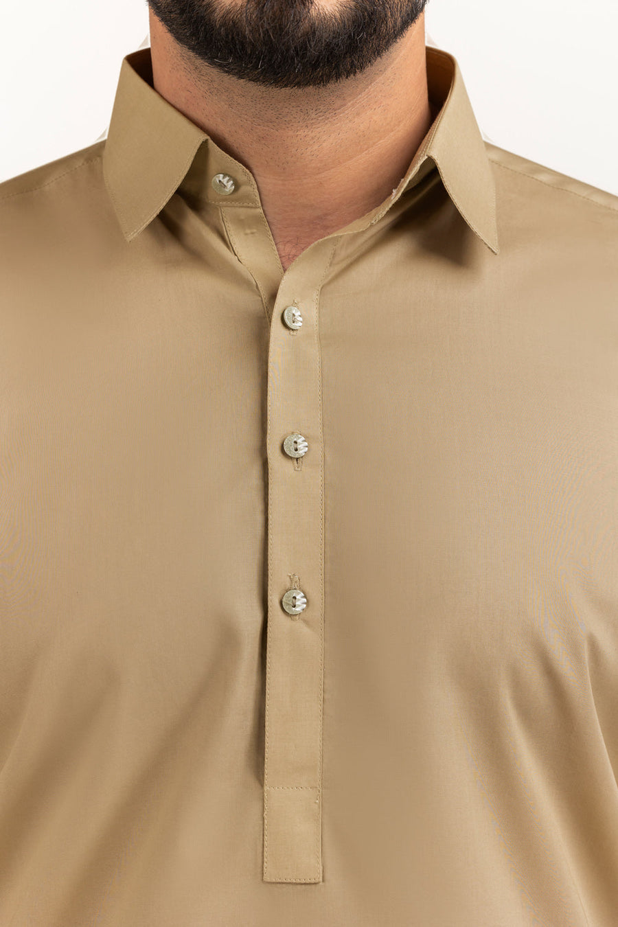 Ivory Cotton 2-Piece Kurta Set | Mandarin Collar