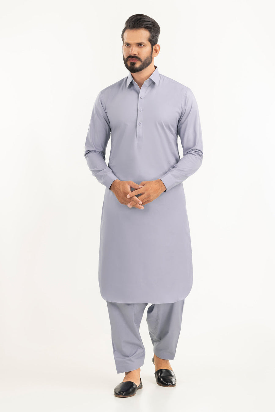 Ivory Cotton 2-Piece Kurta Set | Mandarin Collar