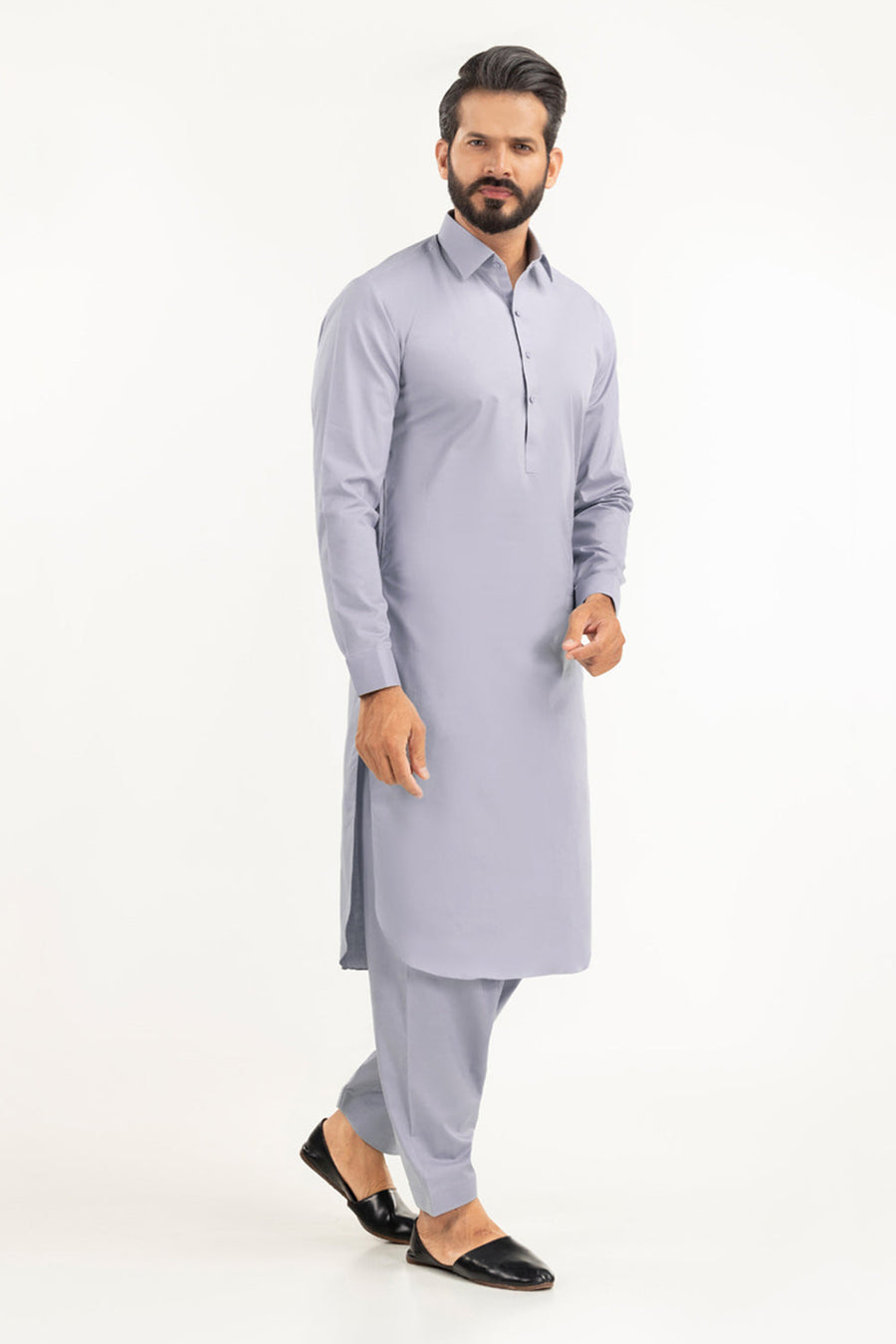 Ivory Cotton 2-Piece Kurta Set | Mandarin Collar