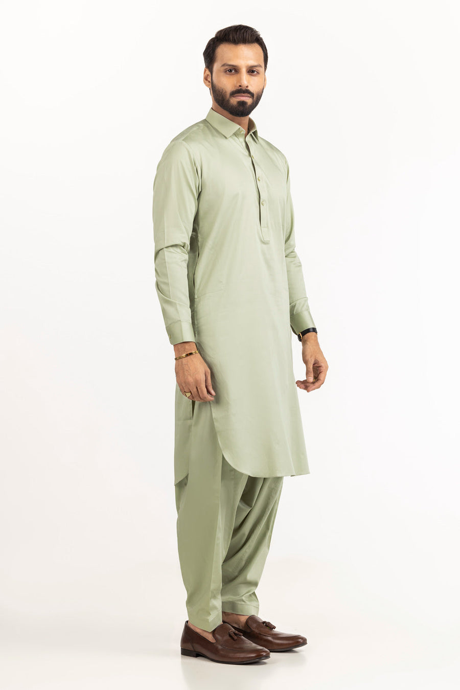 Ivory Cotton 2-Piece Kurta Set | Mandarin Collar