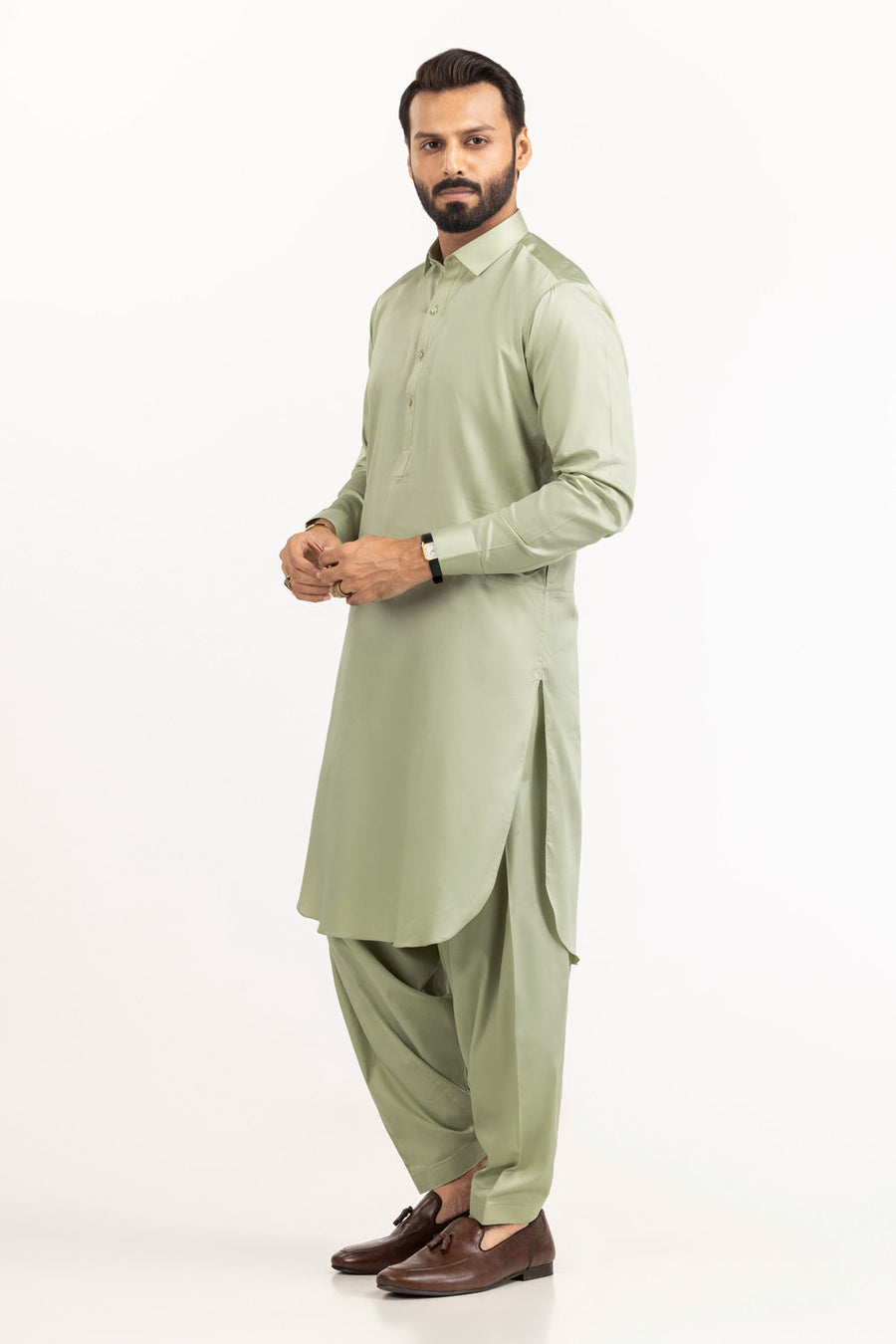 Ivory Cotton 2-Piece Kurta Set | Mandarin Collar