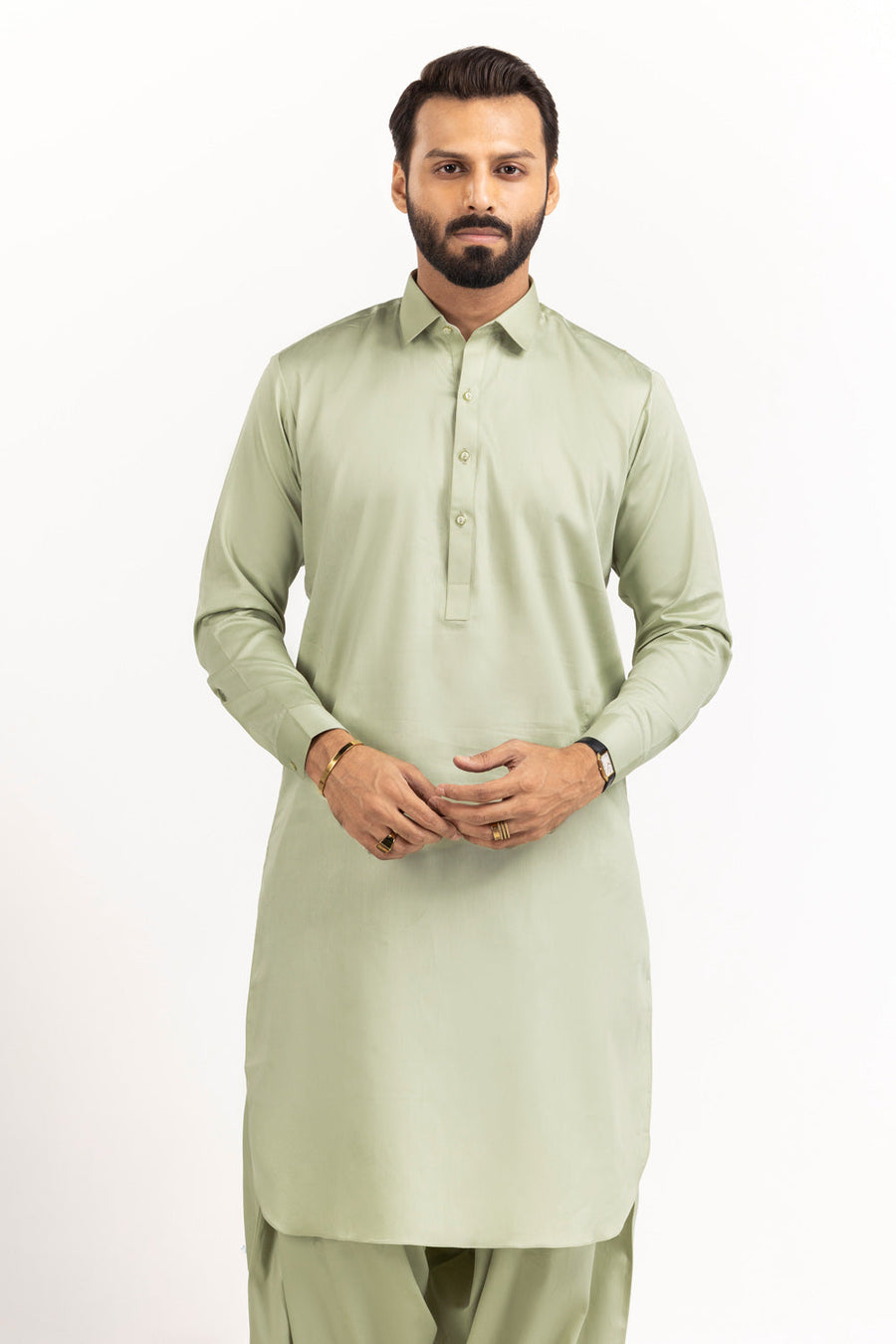Ivory Cotton 2-Piece Kurta Set | Mandarin Collar