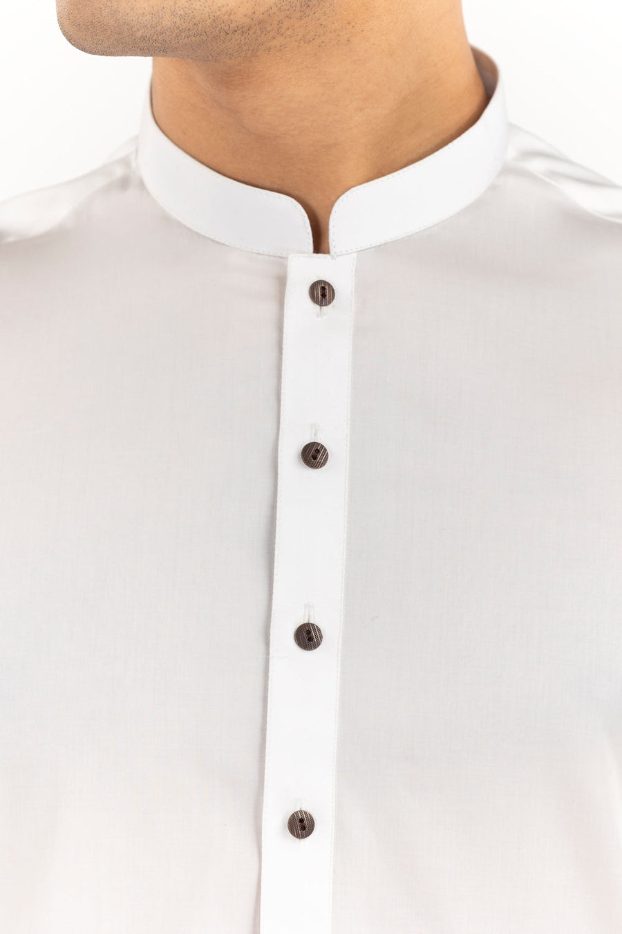 Ivory Cotton 2-Piece Kurta Set | Mandarin Collar
