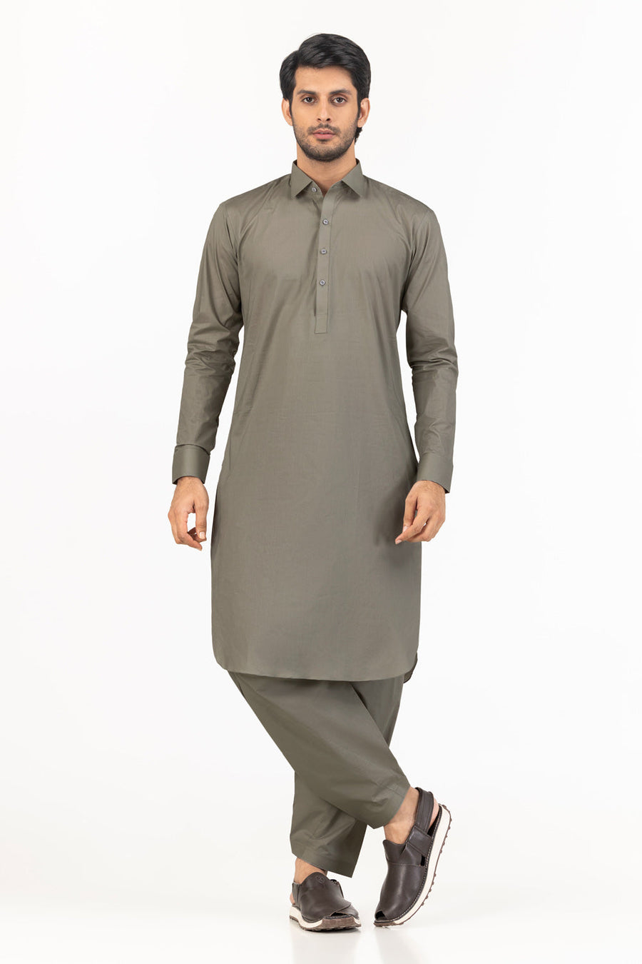 Ivory Cotton 2-Piece Kurta Set | Mandarin Collar