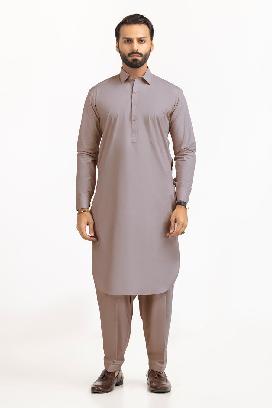 Ivory Cotton 2-Piece Kurta Set | Mandarin Collar