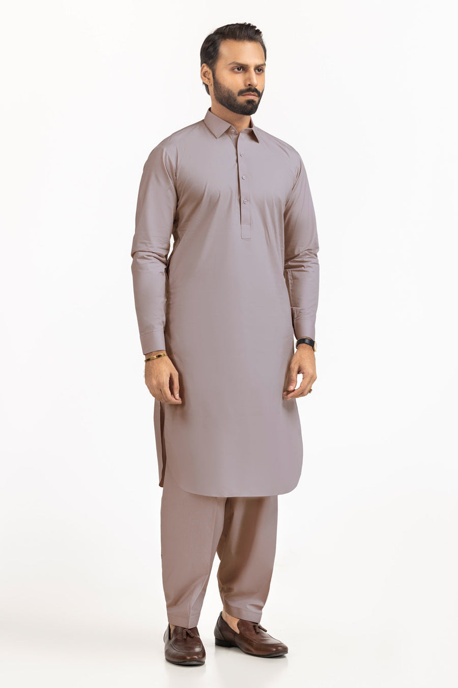 Ivory Cotton 2-Piece Kurta Set | Mandarin Collar