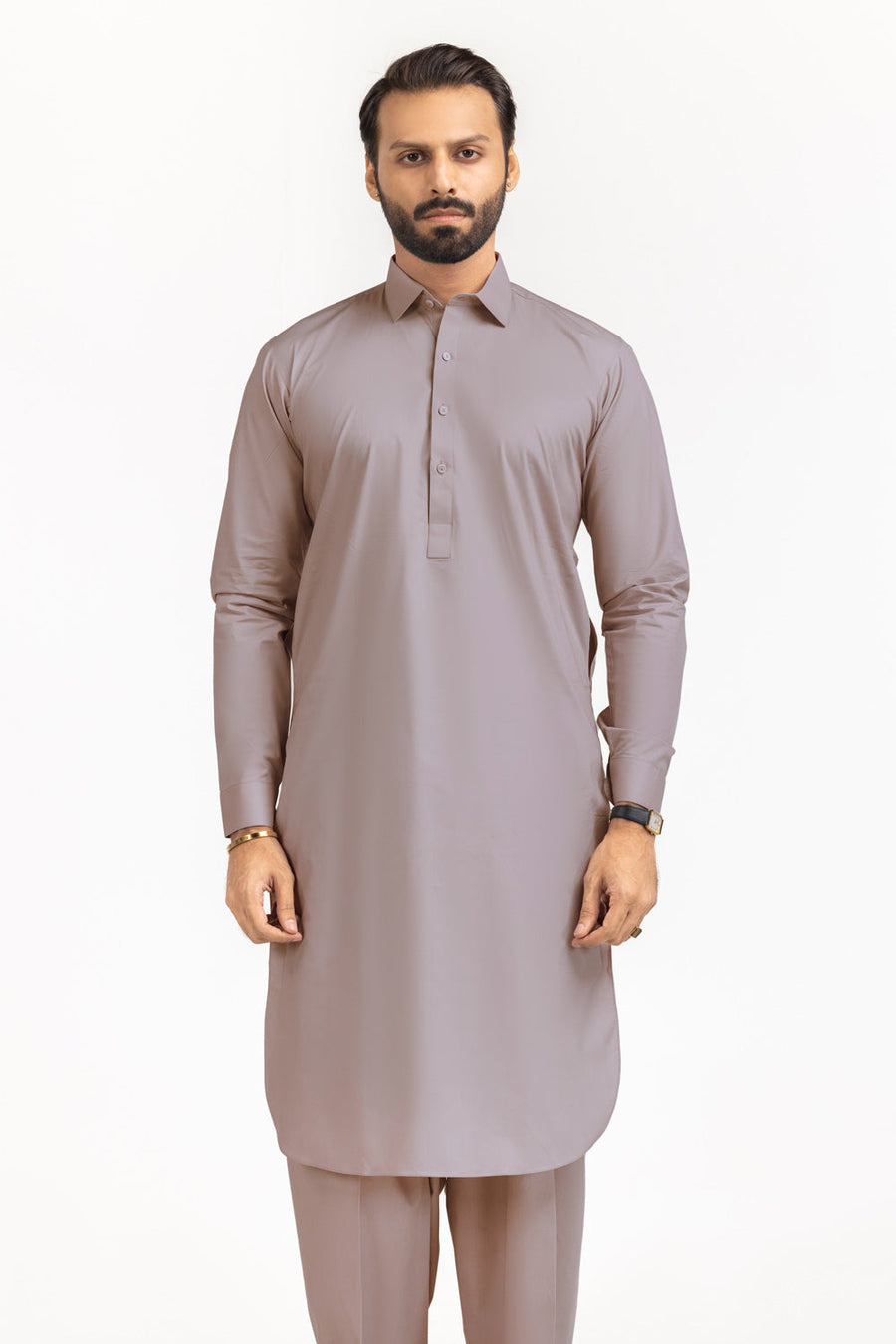Ivory Cotton 2-Piece Kurta Set | Mandarin Collar