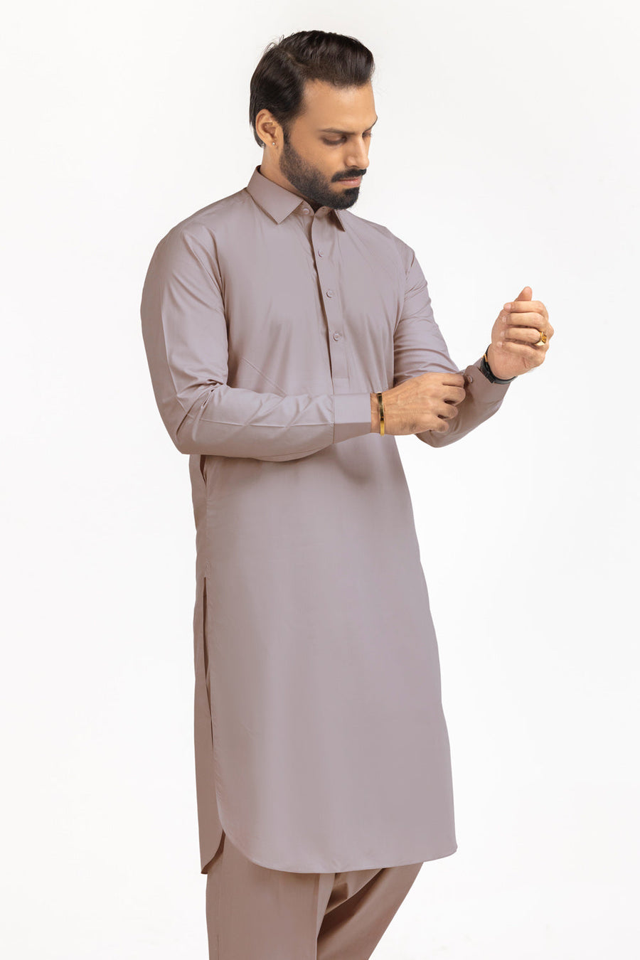 Ivory Cotton 2-Piece Kurta Set | Mandarin Collar