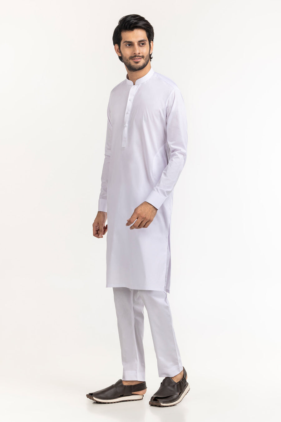 Ivory Cotton 2-Piece Kurta Set | Mandarin Collar