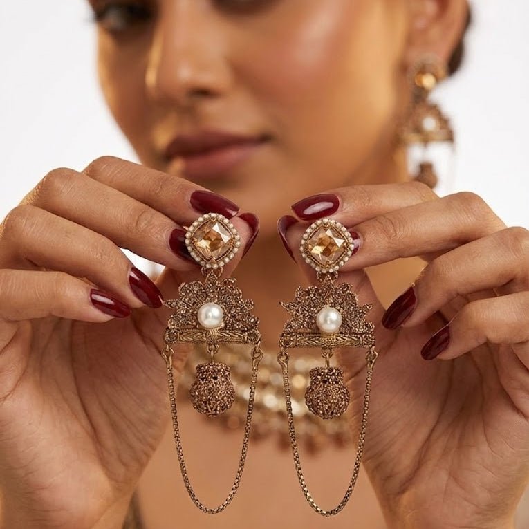 Shahi Noor Chain Earrings - Pehnaawaa