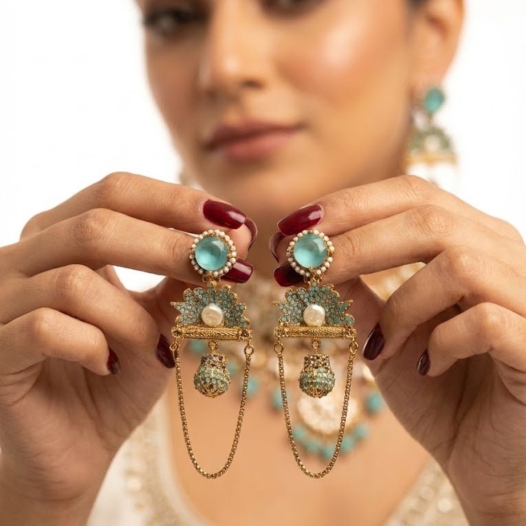 Shahi Noor Chain Earrings - Pehnaawaa