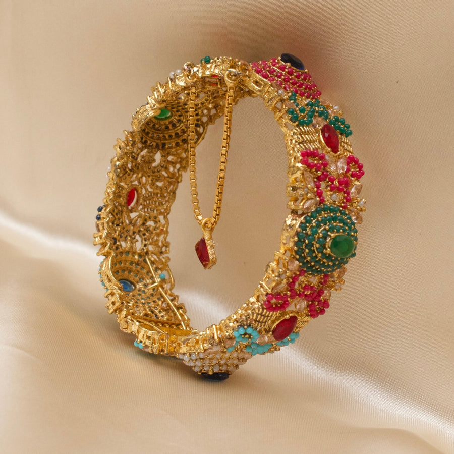 Single Luxury Naurattan Bangle - Pehnaawaa
