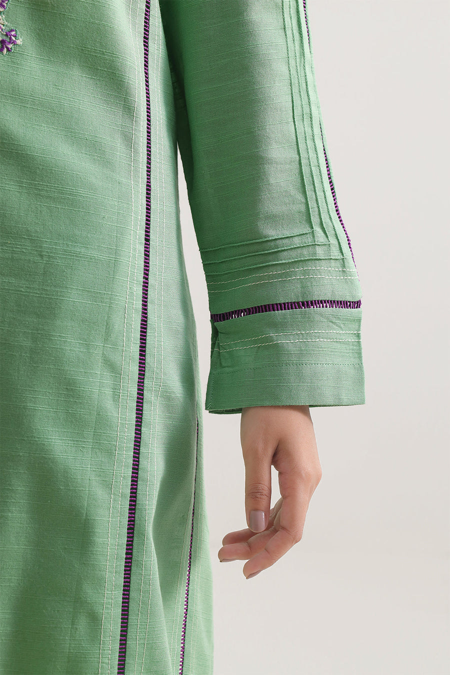 Solid Embroidered Khaddar Stitched 2 Piece (Shirt/Trouser)