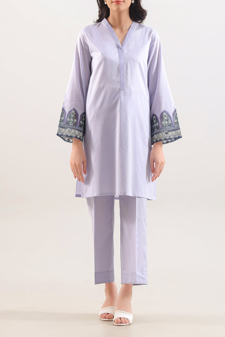 Stitched Embroidered Self Jacquard 2 Piece (Shirt/Trouser) - Pehnaawaa