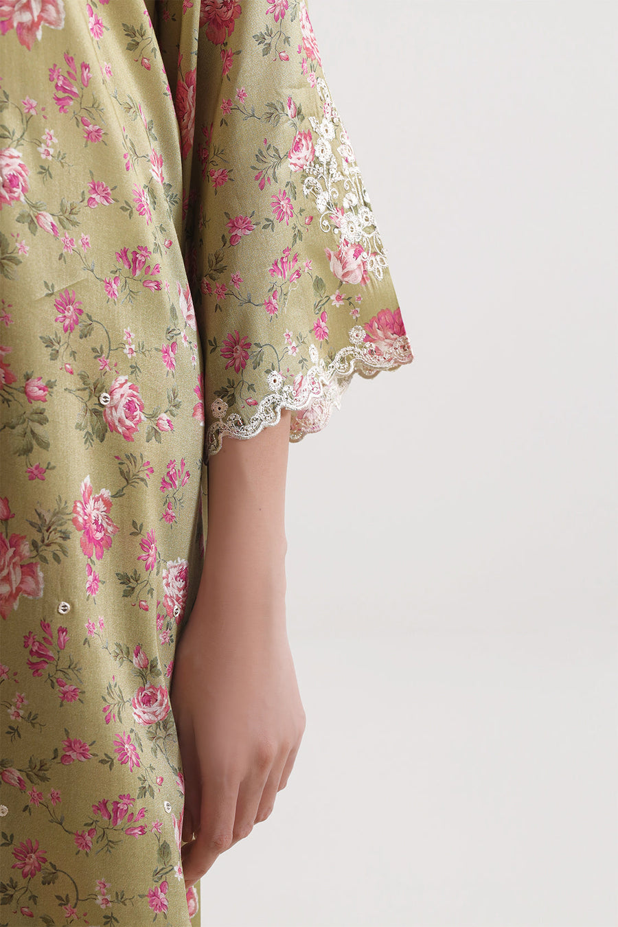 Printed Embroidered Arabic Lawn Stitched 2 Piece (Shirt/Trouser) - Pehnaawaa