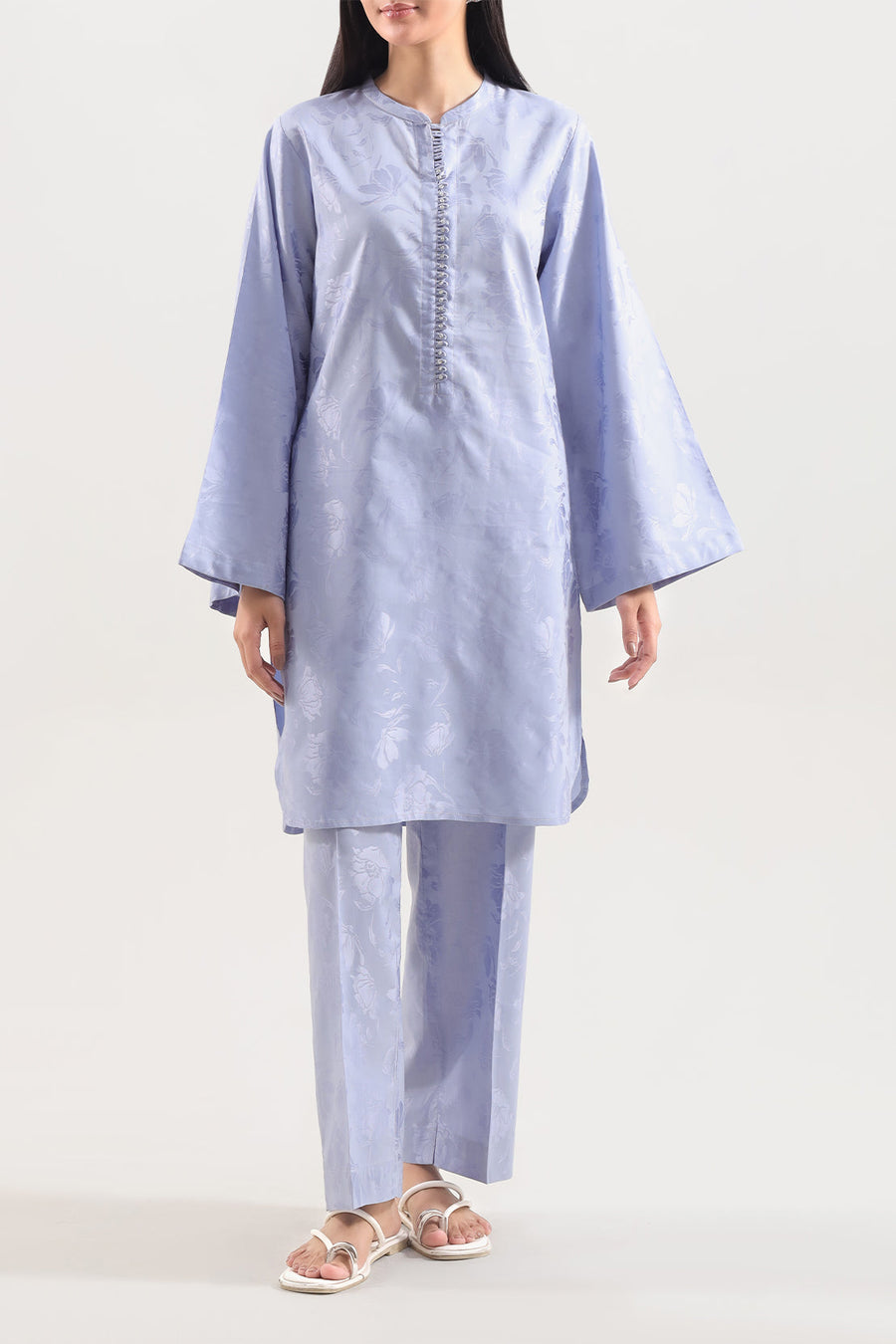 Cotton Jacquard Stitched 2 Piece (Shirt/Trouser) - Pehnaawaa