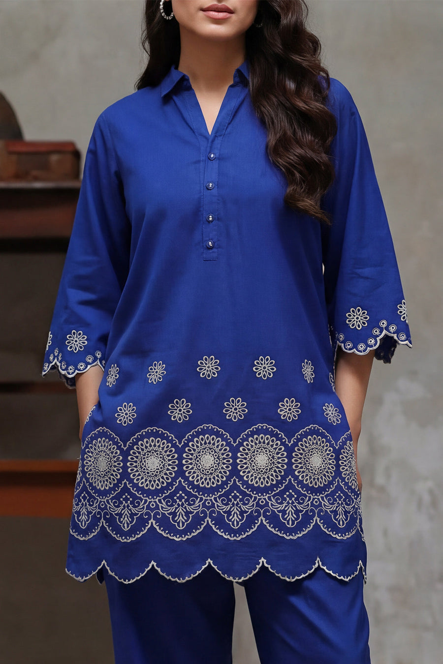Blue Cambric Embroidered | Stitched SP-11299 132431 XX