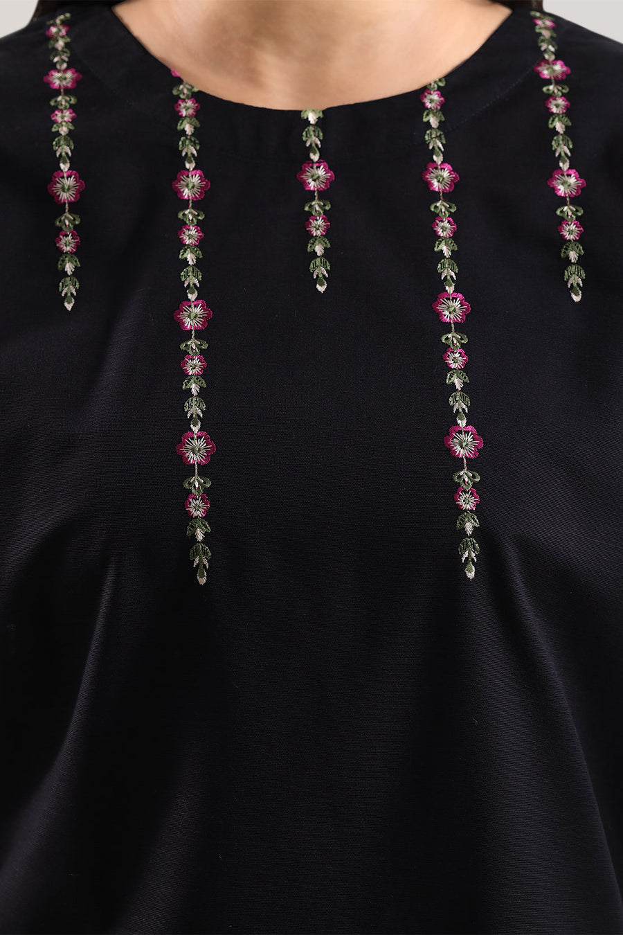 Solid Embroidered Khaddar Stitched 2 Piece (Shirt/Trouser)