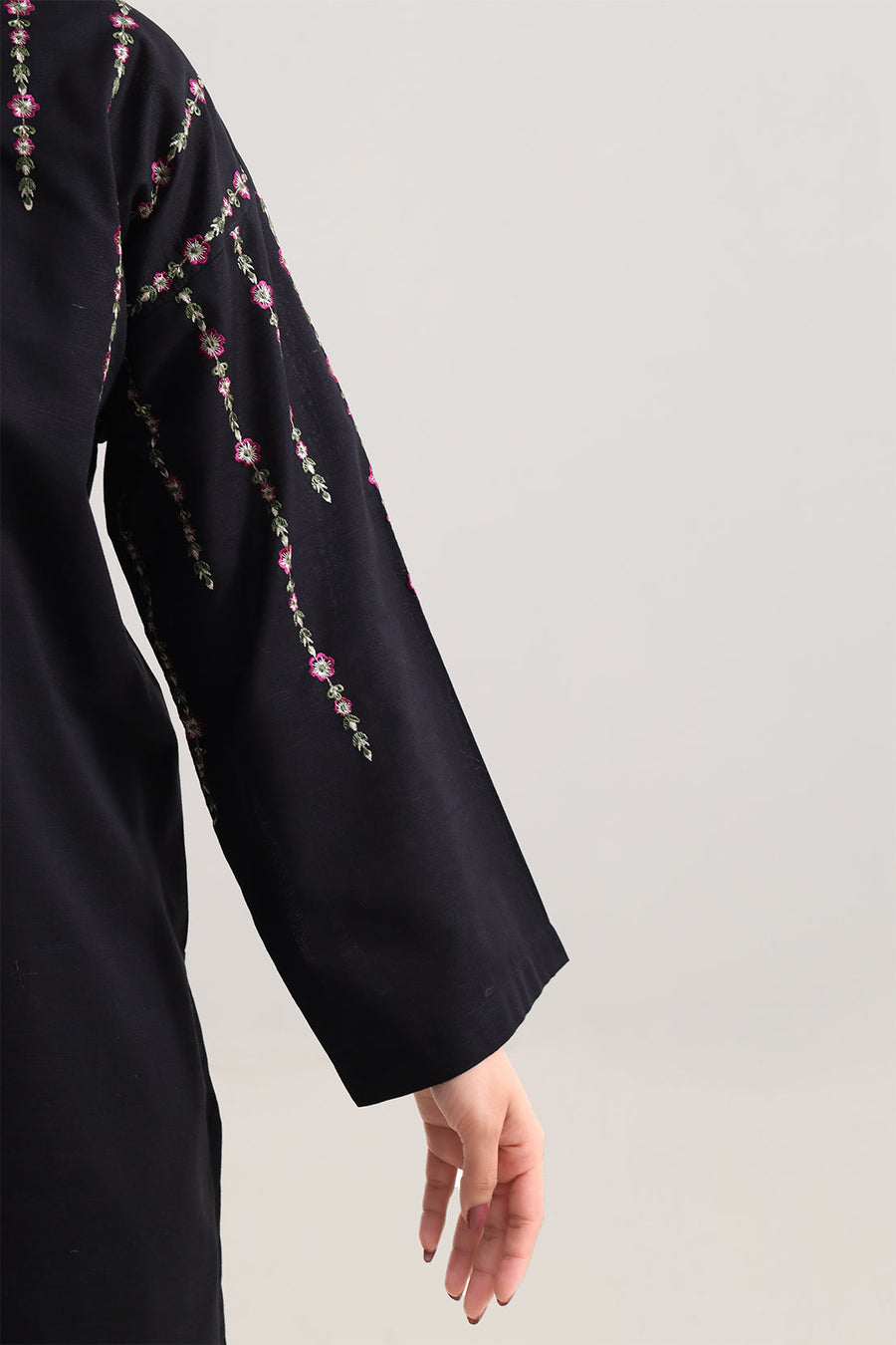 Solid Embroidered Khaddar Stitched 2 Piece (Shirt/Trouser)