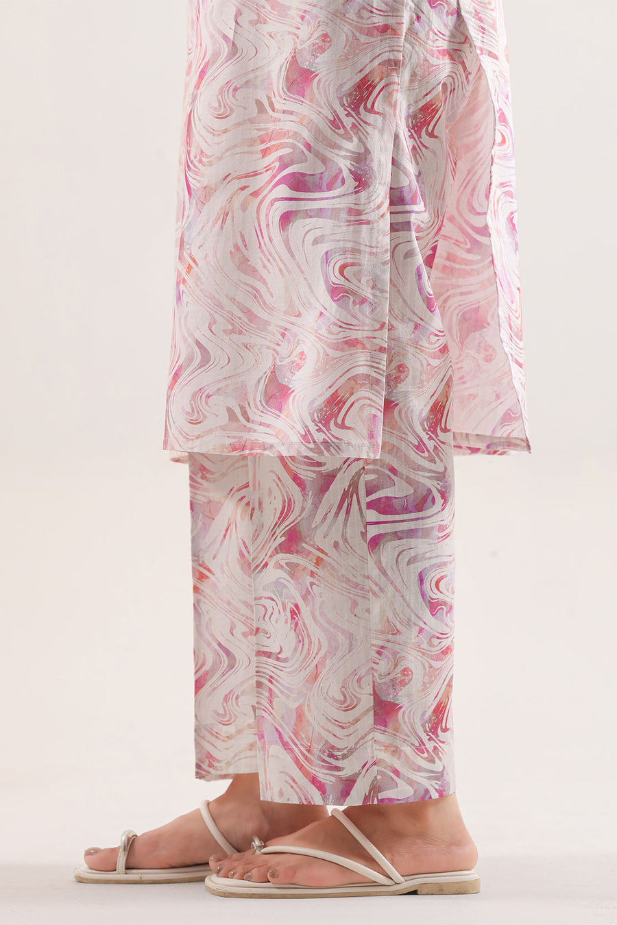 Printed Embroidered Self Strip Lawn Stitched 2 Piece (Shirt/Trouser) - Pehnaawaa