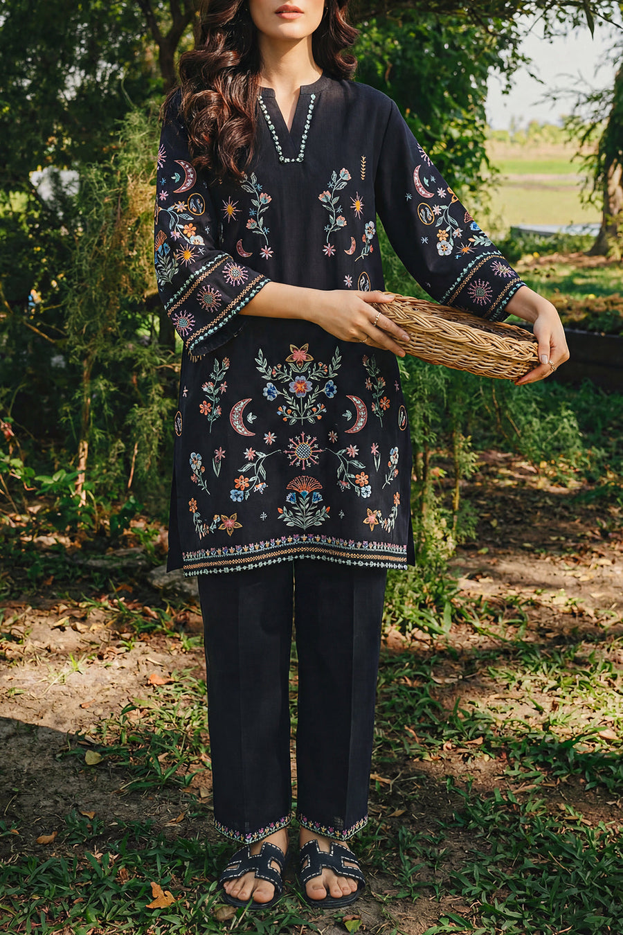 Black Embroidered | Stitched SP-12093 141643 - Pehnaawaa