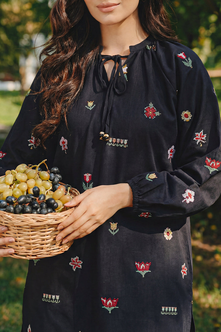 Solid Embroidered Cross Hatch Stitched 2 Piece (Shirt/Trouser) - Pehnaawaa
