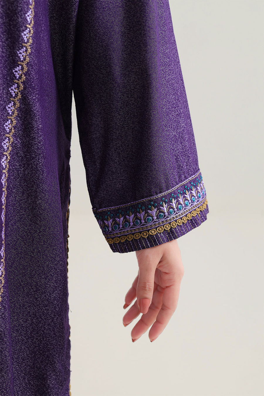 Solid Embroidered Karandi Stitched 2 Piece (Shirt/Trouser) - Pehnaawaa