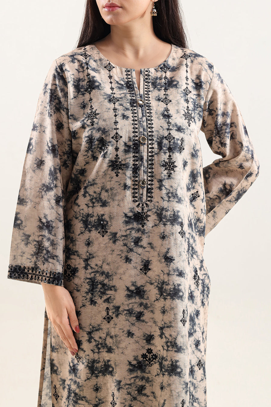 Printed Embroidered Khaddar Stitched 2 Piece (Shirt/Trouser) - Pehnaawaa