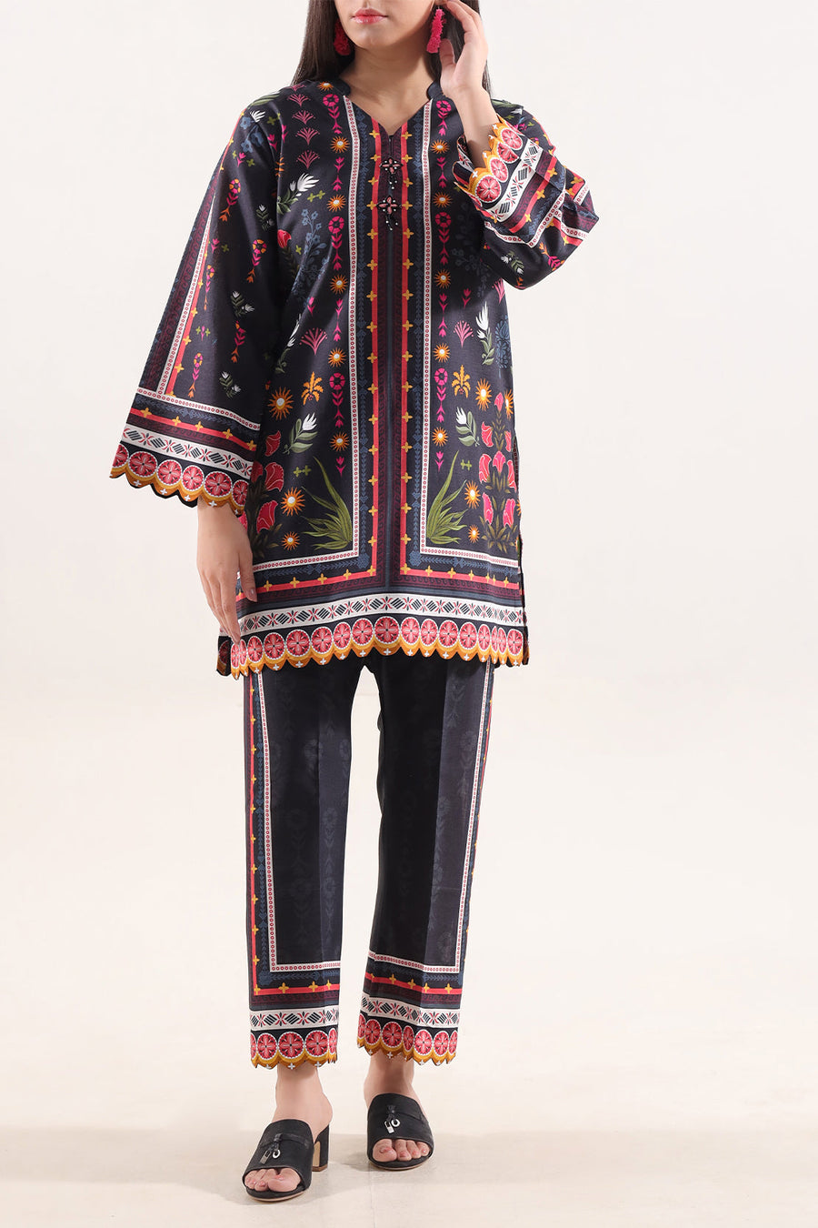 Printed Khaddar Stitched 2 Piece (Shirt/Trouser) - Pehnaawaa