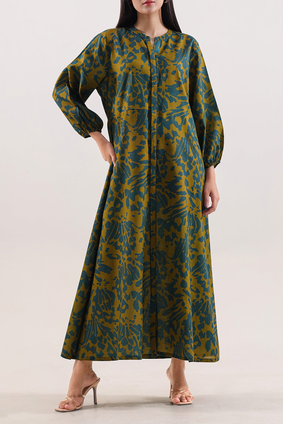 Printed Khaddar Stitched Dress