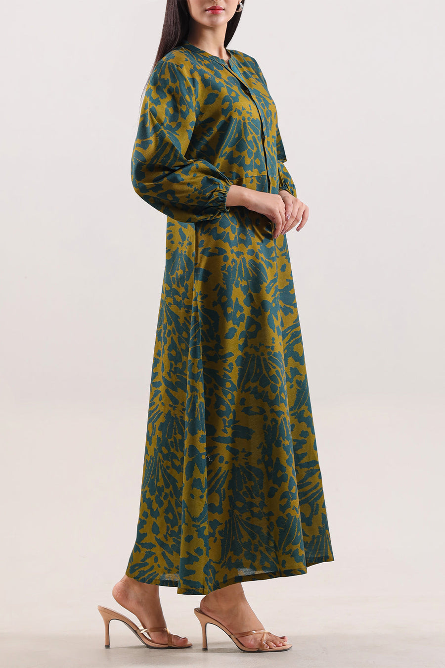 Printed Khaddar Stitched Dress