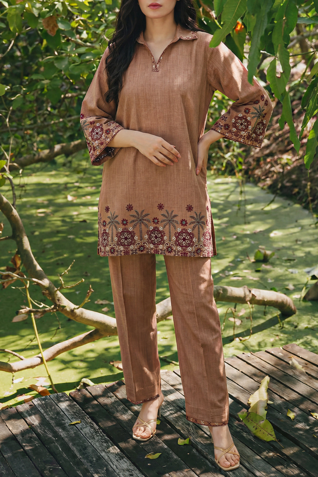 Brown Khaddar Embroidered | Stitched SP-12266 142905 RC