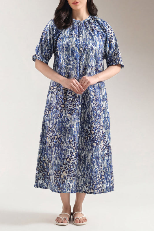 Printed Khaddar Stitched Dress - Pehnaawaa