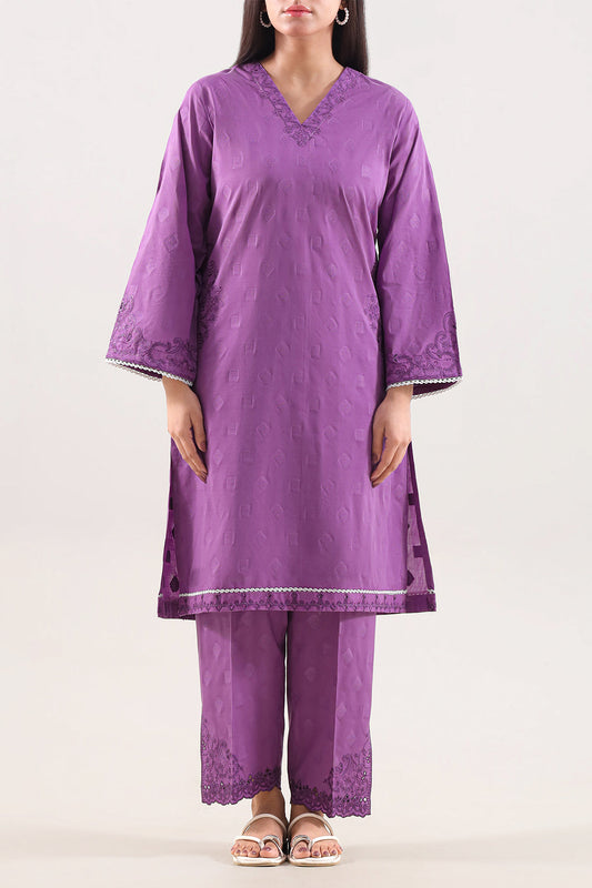 Embroidered Cotton Jacquard Stitched 2 Piece (Shirt/Trouser)