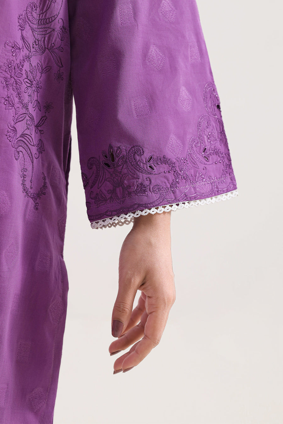 Embroidered Cotton Jacquard Stitched 2 Piece (Shirt/Trouser)