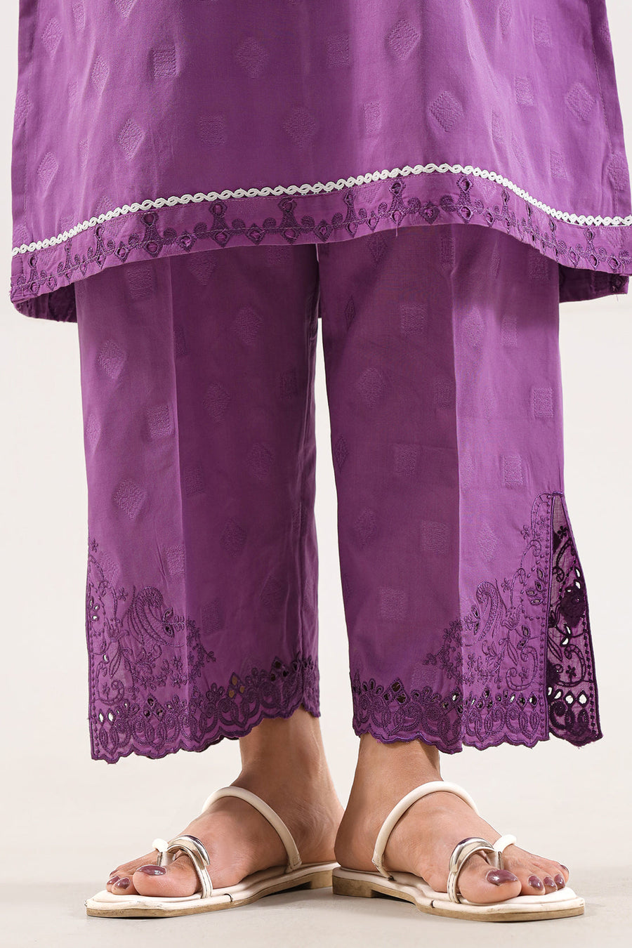 Embroidered Cotton Jacquard Stitched 2 Piece (Shirt/Trouser)